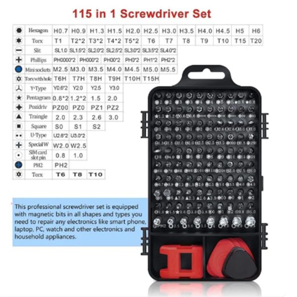 Scru Driver Box 115 PIECES TOOLS & SCREW DRIVER – MRM Square